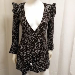 Zara polka dot long sleeve dress size S